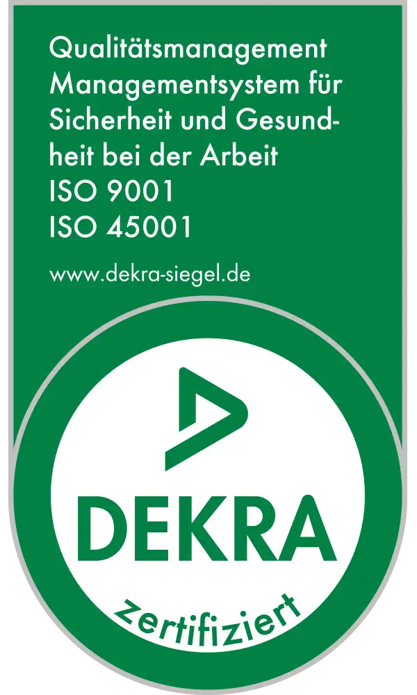 ISO 9001 und ISO 45001 Siegel der ISG